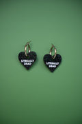 Literally Dead Heart Hoop Earrings