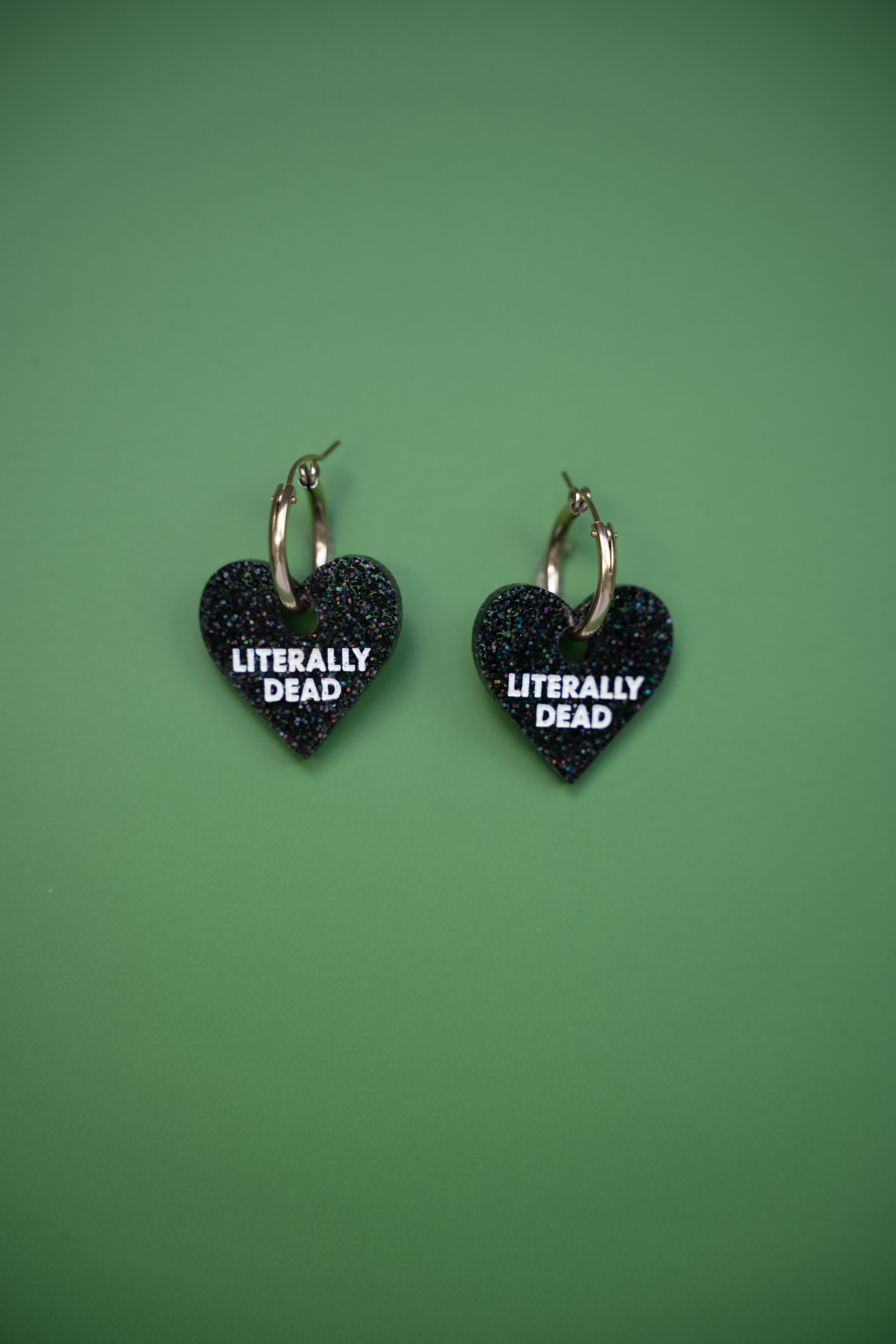 Literally Dead Heart Hoop Earrings