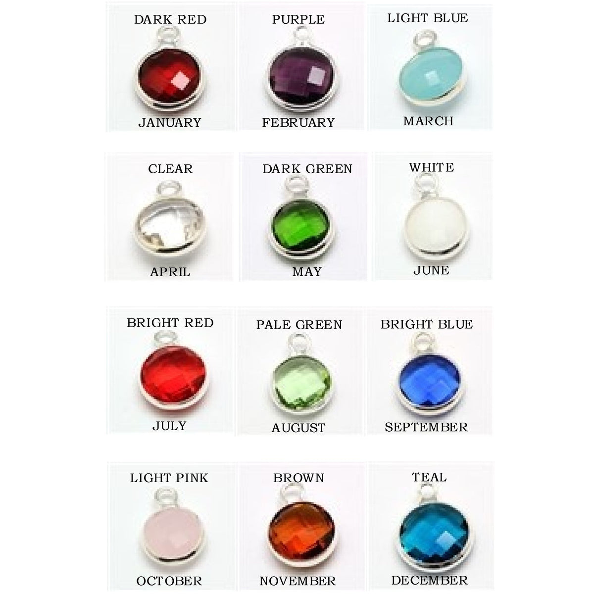 Silver Personalised Initial Birthstone Bracelet