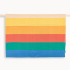 Personalised Rainbow Stripe baby blanket - Bobby
