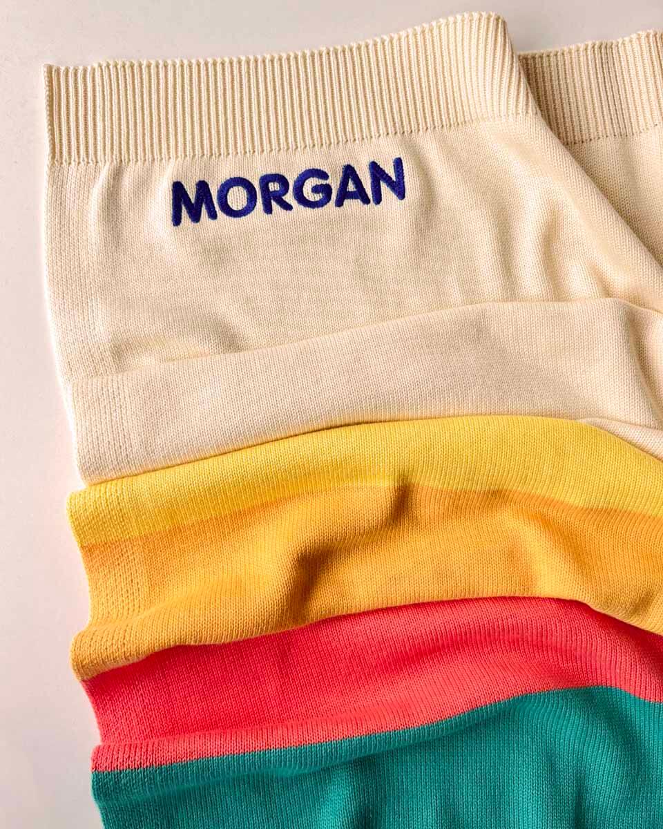 Personalised Baby Blanket Pink Rainbow Stripe - Bobby