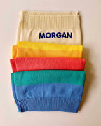 Personalised Rainbow Stripe baby blanket - Bobby