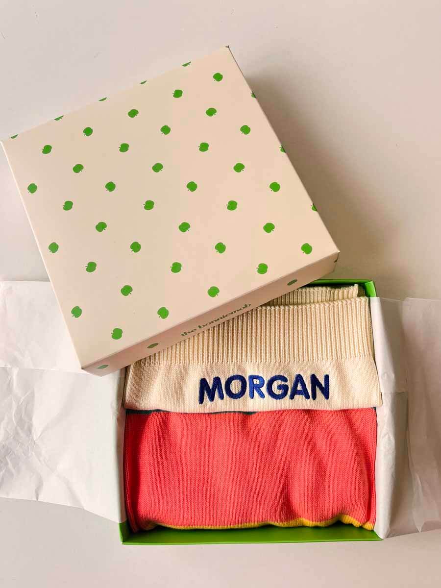 Personalised Baby Blanket Pink Rainbow Stripe - Bobby
