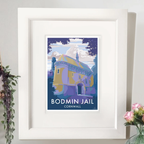 Cornwall Travel Poster – Bodmin Jail Vintage Railway Design by BeckyBettesworth (bodmin-jail)