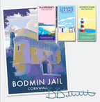 Cornwall Travel Poster – Bodmin Jail Vintage Railway Design by BeckyBettesworth (bodmin-jail)
