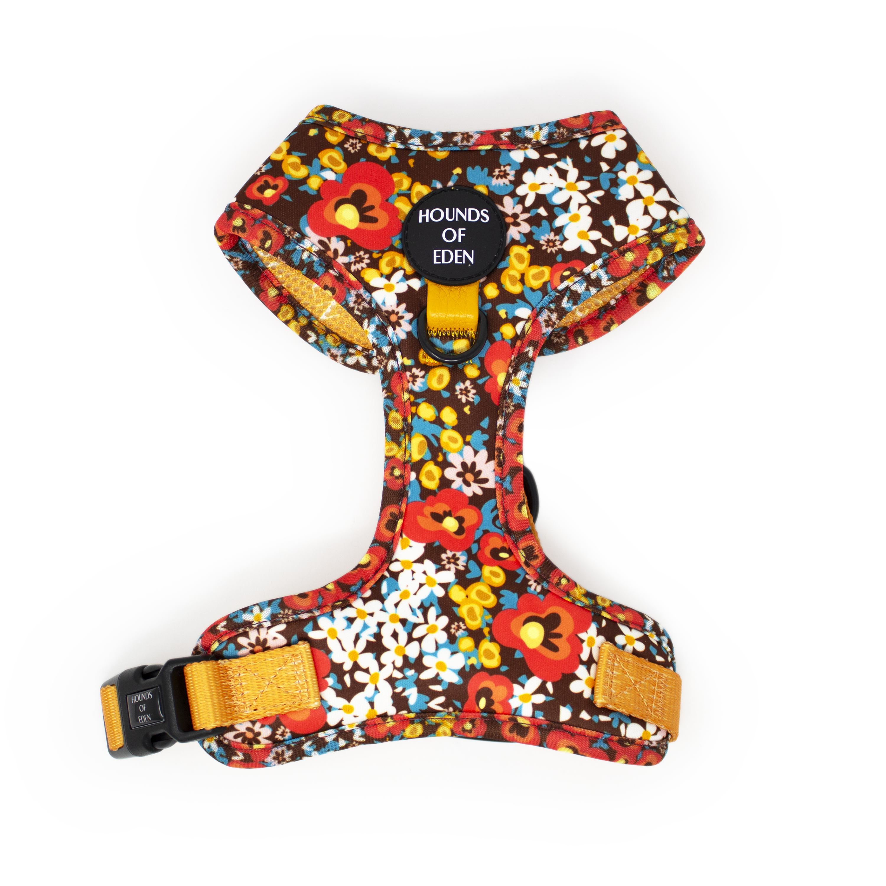 Retro Bloom Leather Dog Collar