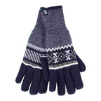 Mens Nordic Fairisle Knitted Fleece Lined Winter Thermal Gloves
