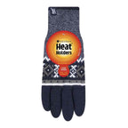 Mens Nordic Fairisle Knitted Fleece Lined Winter Thermal Gloves