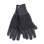Mens Striped Patterned Fleece Lined Thermal Gloves for Winter