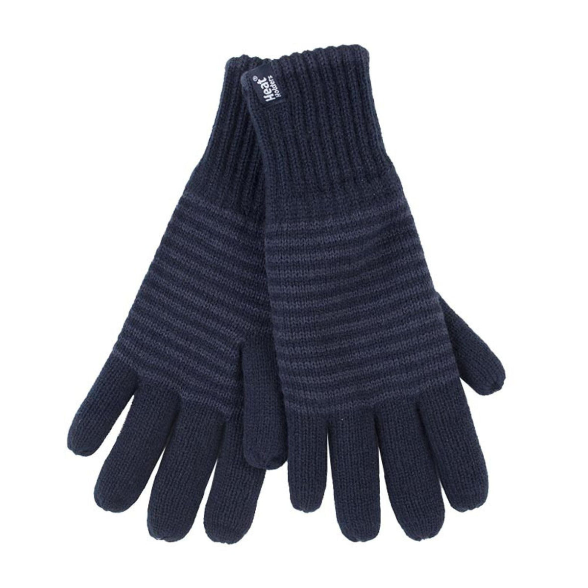 Mens Striped Patterned Fleece Lined Thermal Gloves for Winter