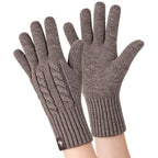 Ladies Cable Knit 2.3 Tog Fleece Lined Thermal Winter Gloves