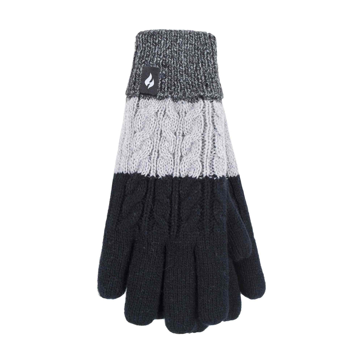Ladies Fairisle Fleece Lined Knitted Warm Winter Thermal Gloves