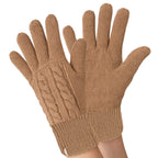 Ladies Cable Knit 2.3 Tog Fleece Lined Thermal Winter Gloves