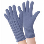 Ladies Cable Knit 2.3 Tog Fleece Lined Thermal Winter Gloves