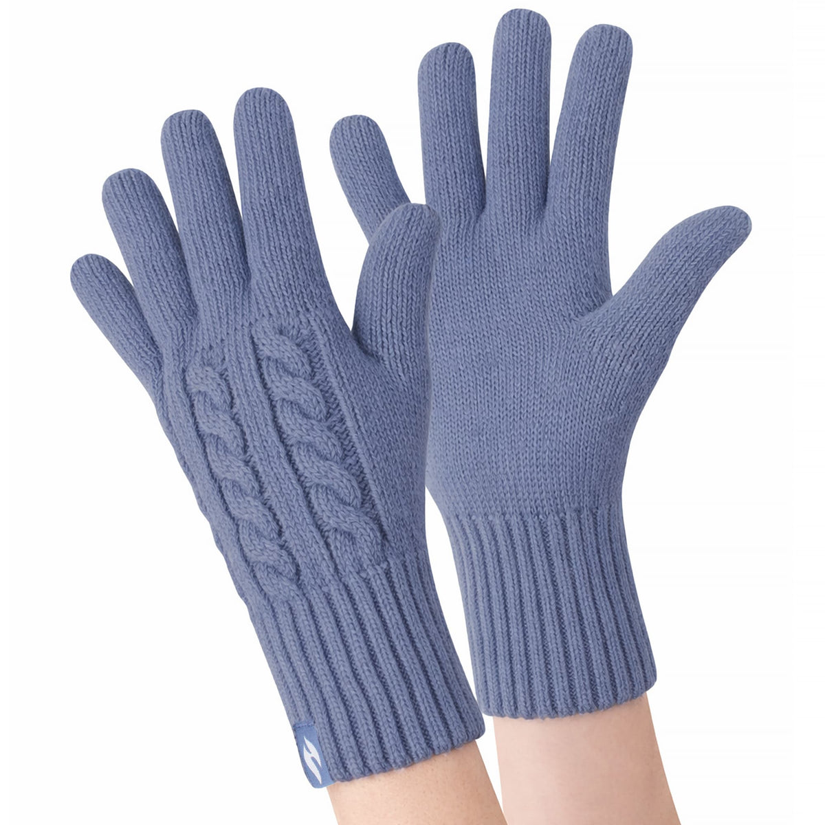 Ladies Cable Knit 2.3 Tog Fleece Lined Thermal Winter Gloves