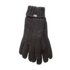 Ladies Cable Knit 2.3 Tog Fleece Lined Thermal Winter Gloves