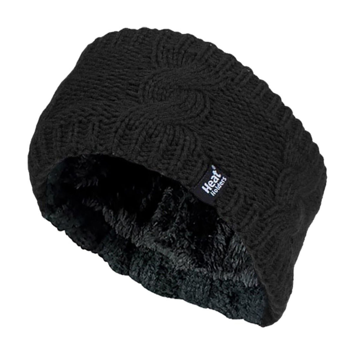 Ladies Cable Knitted Fleece Lined Thermal Winter Ear Warmer Headband
