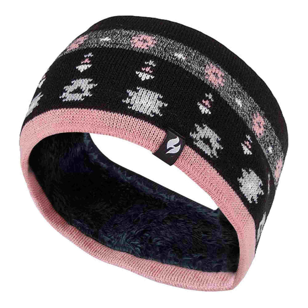 Ladies Cable Knitted Fleece Lined Thermal Winter Ear Warmer Headband