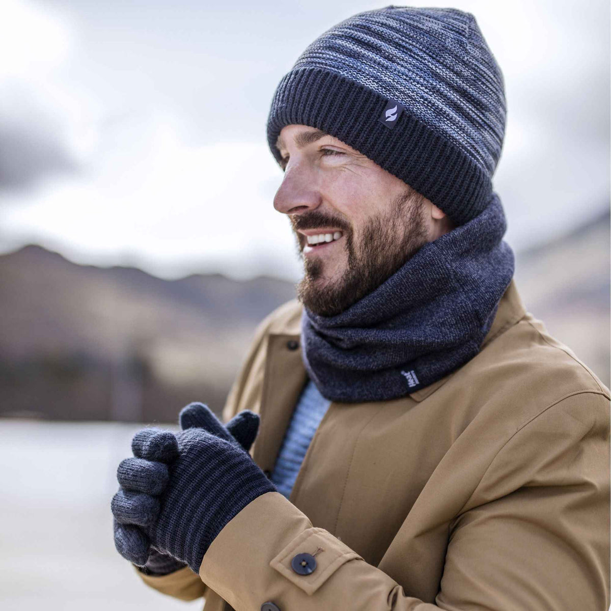 Mens Thermal Knitted Beanie Hat for Winter