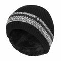 Mens Striped Turnover Cuff Knitted Thermal Beanie Hat for Winter