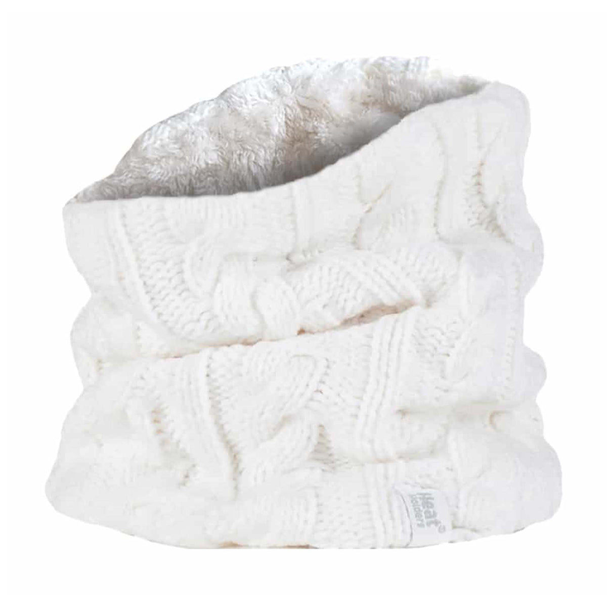 Ladies Cable Knit Winter Fleece Lined Thermal Neck Warmer