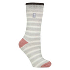 Ladies Amara Two Tone Stripe Patterned Thermal Socks