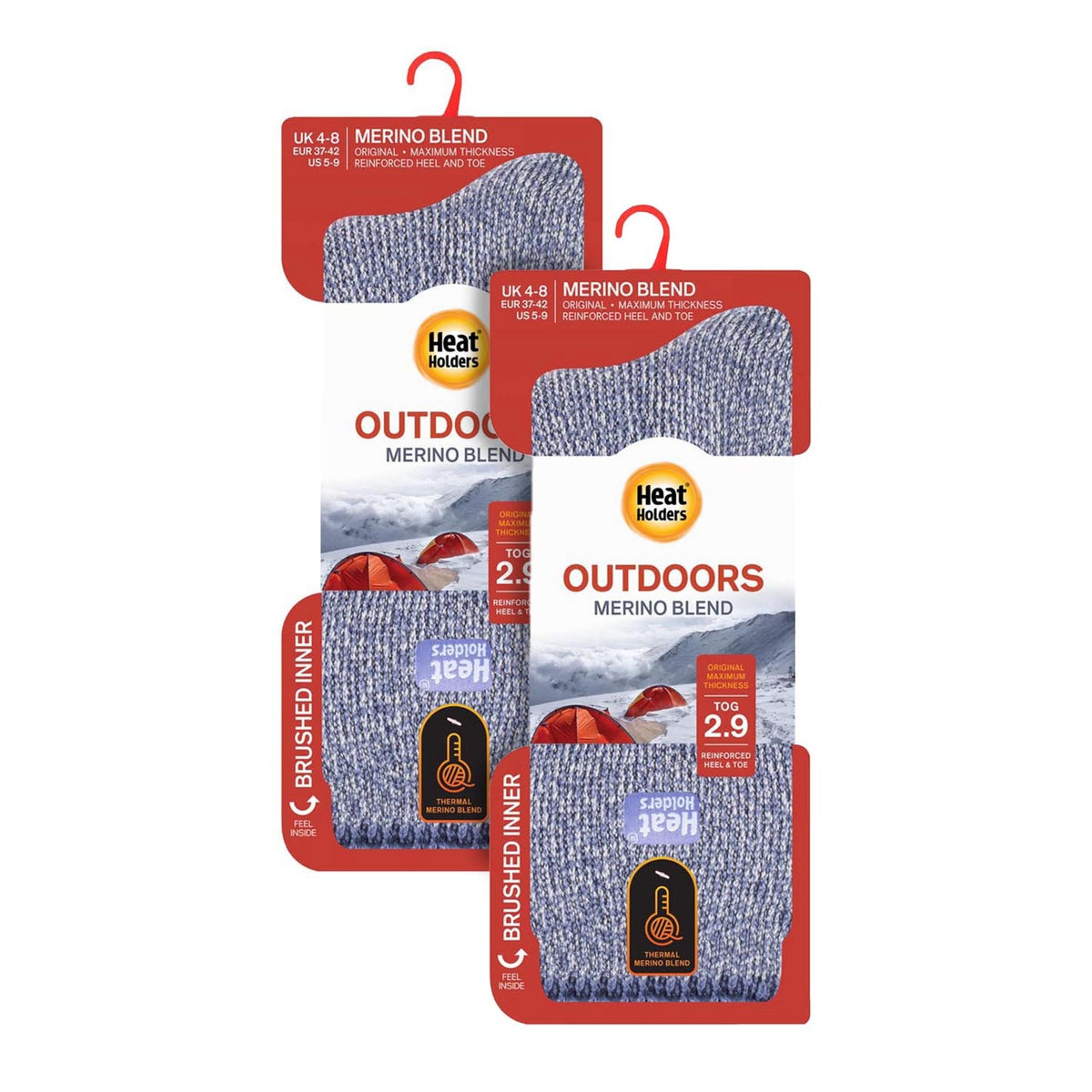 Ladies 2 Pack Merino Wool Thermal Socks