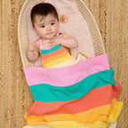 Bobby - Pink Rainbow Stripe Shawl