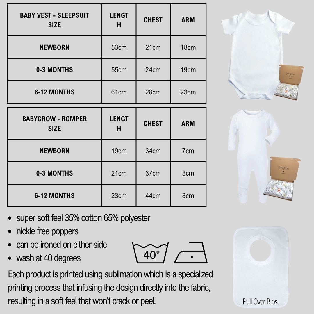 Personalised Our 1st Fathers Day Giraffe Baby Outfit: Bib, Vest, Baby Grow