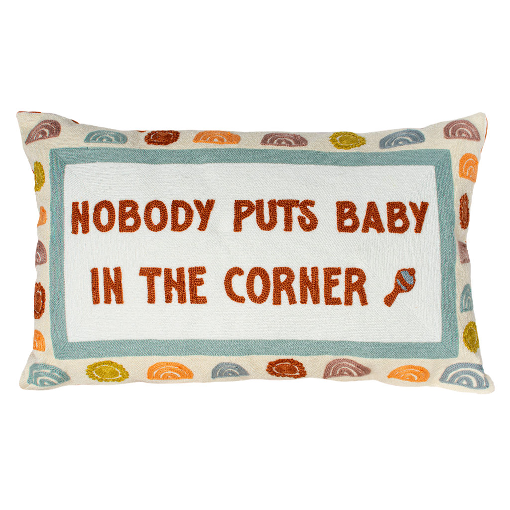 Nobody Puts Baby In The Corner Needlepoint Pillow