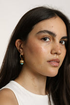 Turquoise Lantern Flower Hoops