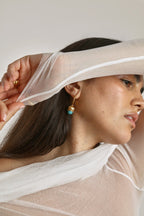 Turquoise Lantern Flower Hoops