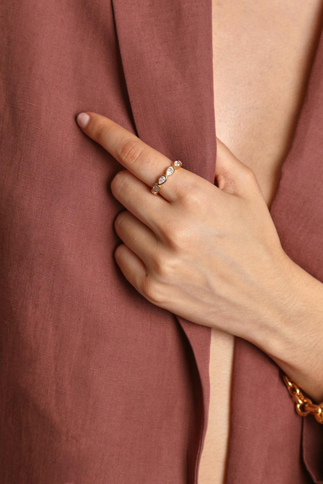 Pear Drop Eternity Ring