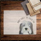 Cheese Tax Enforcer – Bearded Collie Chopping Board of Justice