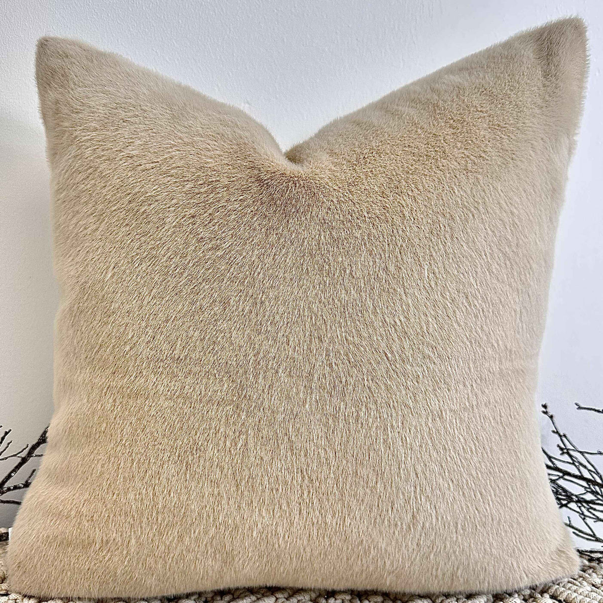 The Couture Cushion - The Luxury Beige Faux Fur - Style No. 116