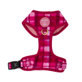 Rose Berry Plaid - Adjustable Dog Harness (XXS-XS)