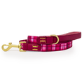 Rose Berry Plaid - Leather Dog Lead