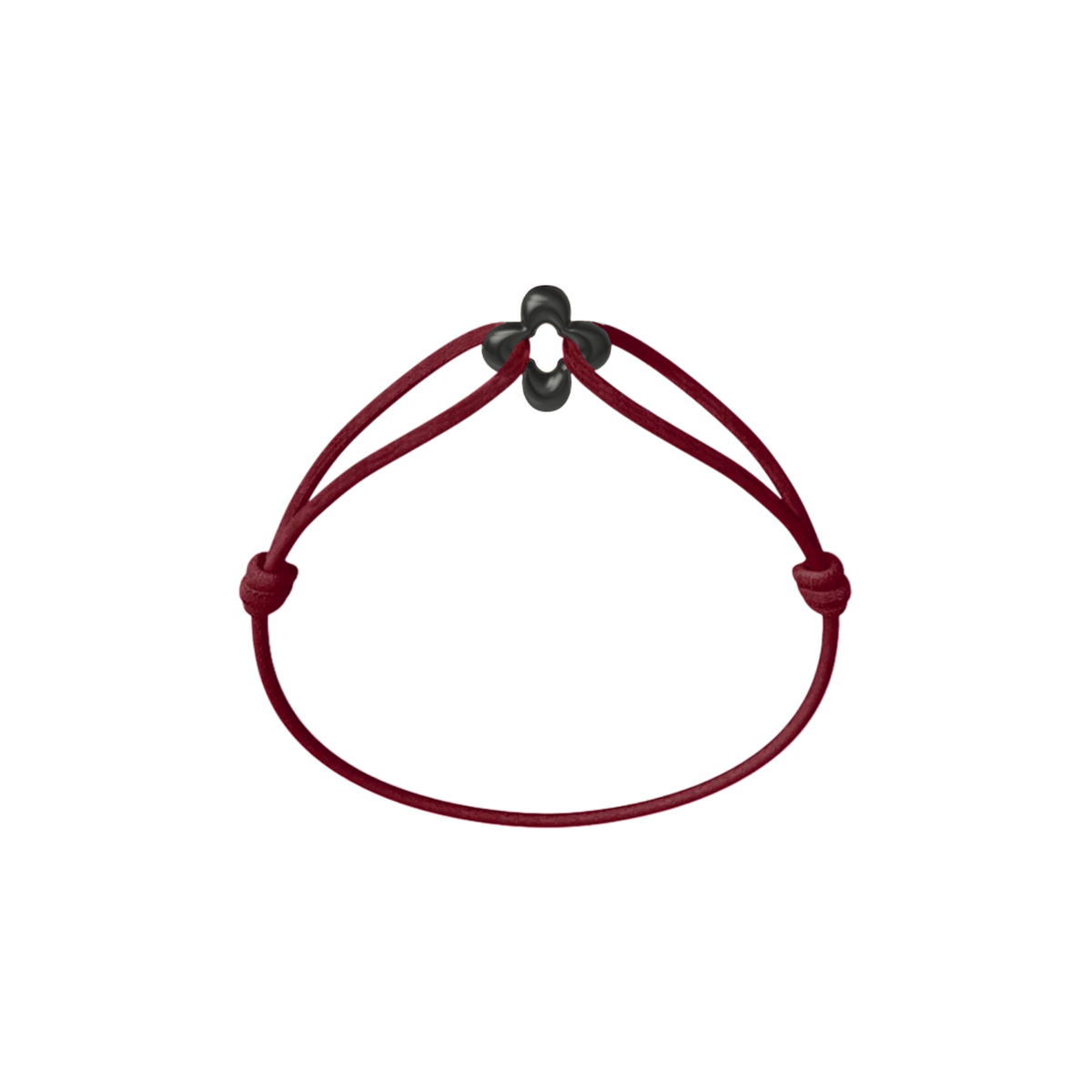 Mini Black Clover Cord Bracelet
