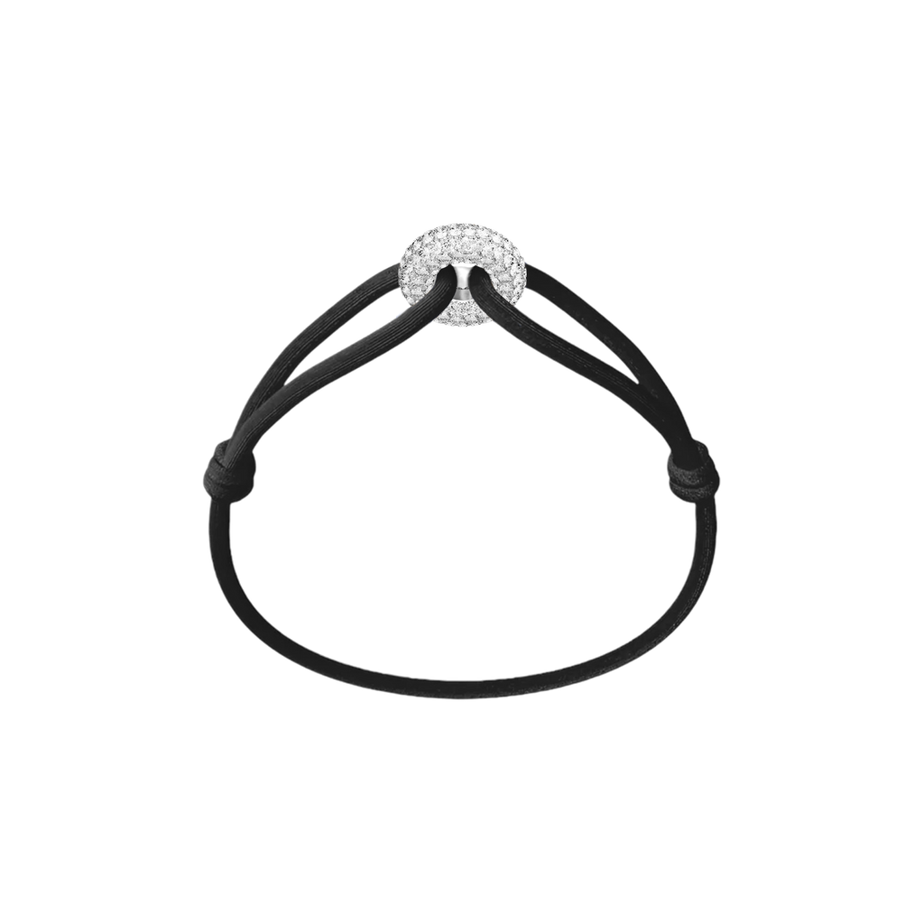 Silver Soho Pavé Cord Bracelet
