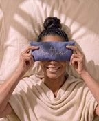 Gratitude Embroidered Linen and Lavender Eye Pillow