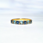 Blue Sapphire & Blue Topaz Half Eternity Band in 18K Gold Vermeil