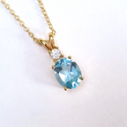 Blue Topaz Pendant Necklace in 18k Gold Vermeil