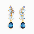 Blue Gemstone Drop Earrings in 18k Gold Vermeil