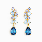 Blue Gemstone Drop Earrings in 18k Gold Vermeil