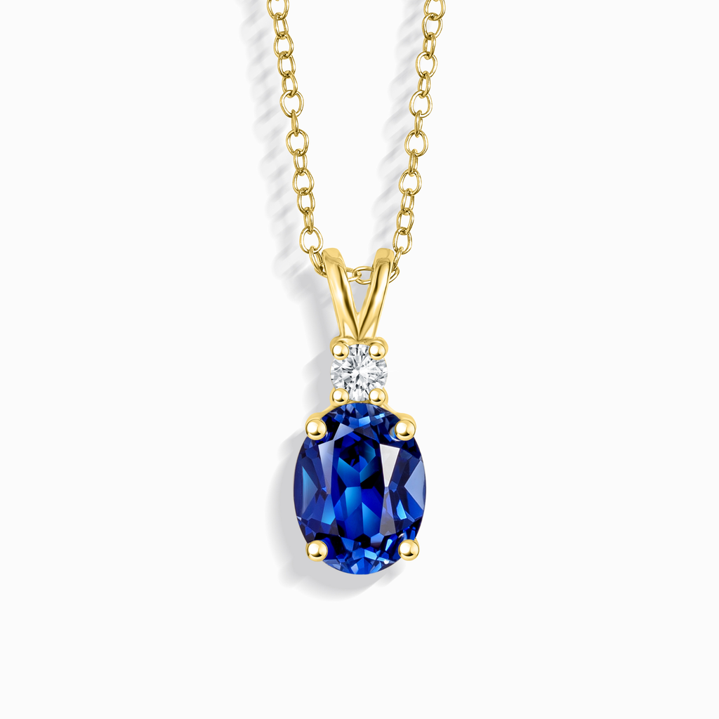 Blue Sapphire Pendant Necklace in 18k Gold Vermeil