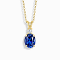 Blue Sapphire Pendant Necklace in 18k Gold Vermeil