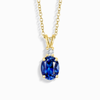 Blue Sapphire Pendant Necklace in 18k Gold Vermeil