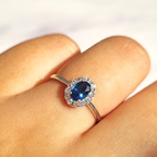 Blue Sapphire Ring in Sterling Silver