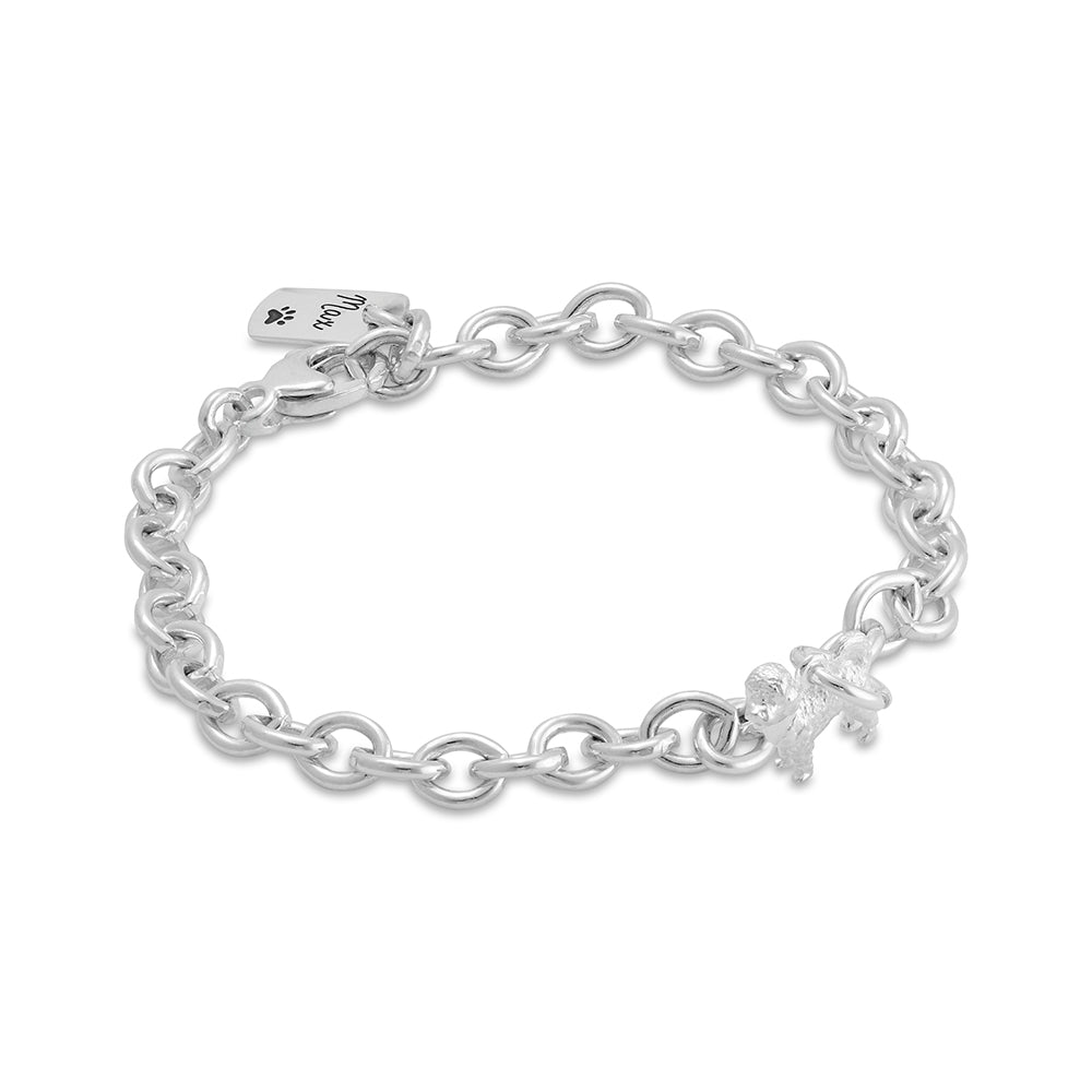 Cavapoo Silver Dog Charm Bracelet