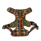 Oak Forest Plaid Dog Collar + Tag Holder